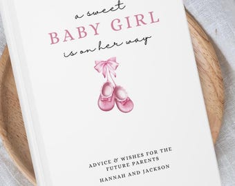 Gastenboek babyshower meisje, babyslofjes, It's A Girl Babydecor Aangepast gastenboek Gender Reveal advies voor ouders, wensen voor baby