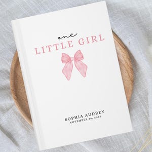 One Little Girl Birthday Sign In Guest Book, Personalized Girl First Birthday Guest Book, 1st Birthday Letters Party Book