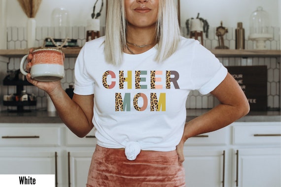 Cheer Mom Shirt, Cheer Mom Tee, Leopard Cheer Leader, Cheerleading Mama, Mother's Day Gift,
