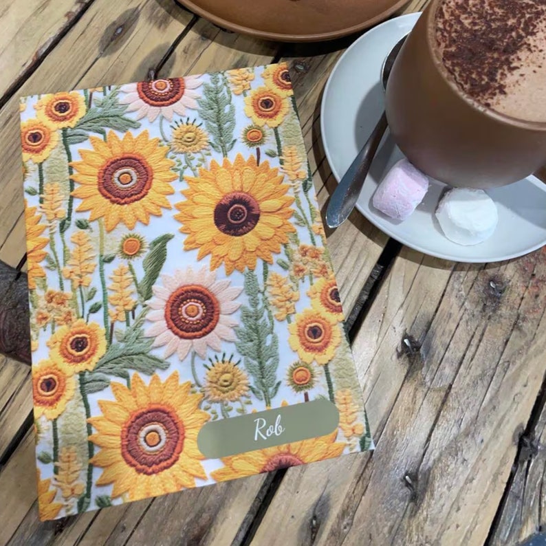 Floral Notebook For Women Hardcover Custom Name Journal, Cottagecore Journal, Floral Journal, Boho Journal For Women Gardener image 6