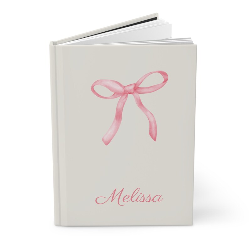 Coquette Notebook, Personalized Name Notebook, Custom Pink Bow Journal, Coquette Bachelorette, Mother Girly Daughter, Coquette Aesthetic, image 4