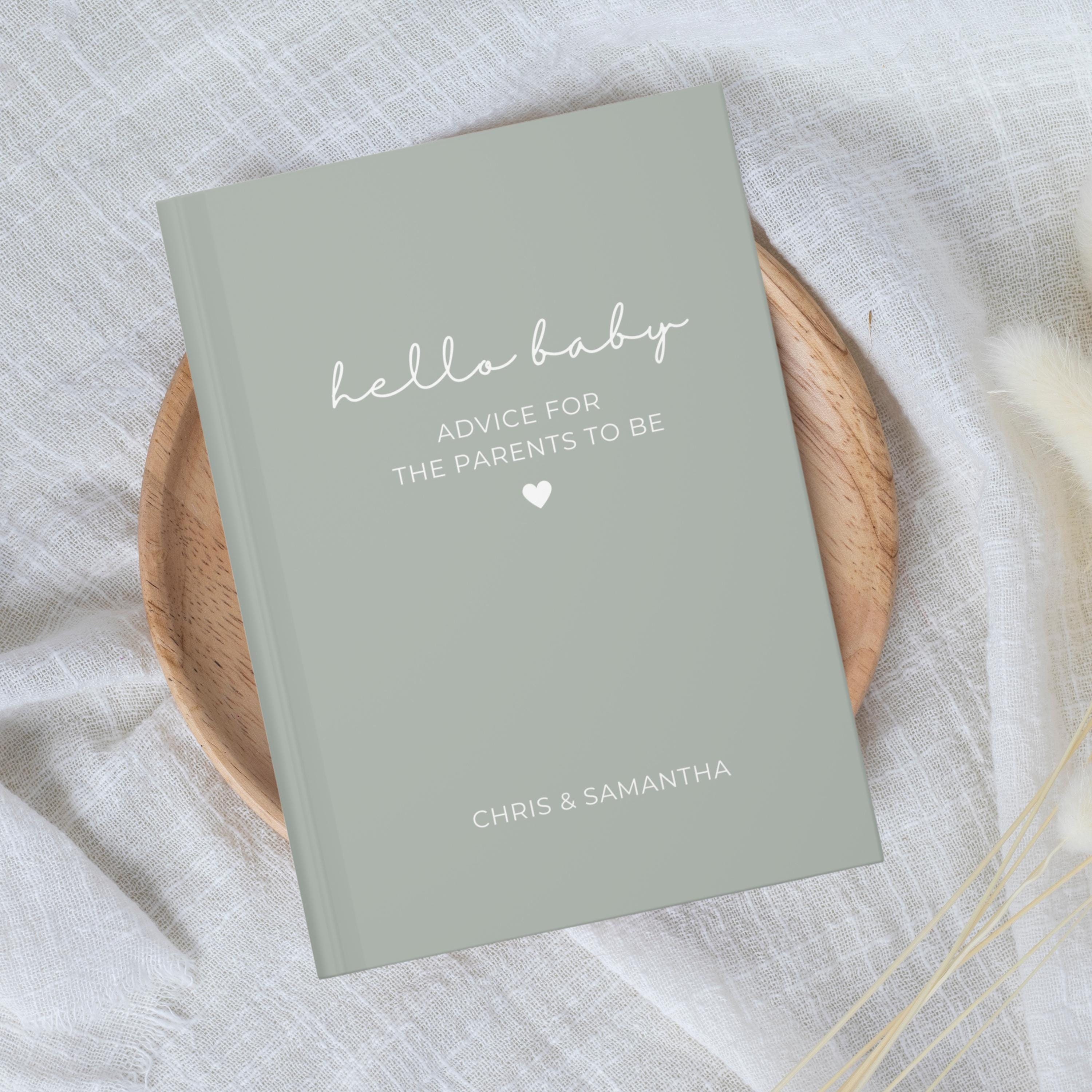 Baby Shower Guest Book, Hello Baby Journal, Advice for Parents, Gender Reveal, Personalized Name Journal, Custom Wishes for Baby Advice