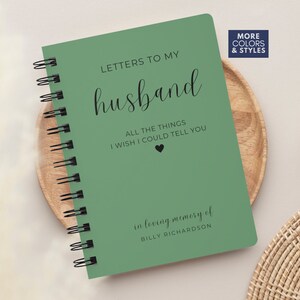 Caderno em memória do marido, presente, cartas para o marido no céu, presente pela perda do marido, presente em memória do marido, presente de condolências ao marido, diário de luto