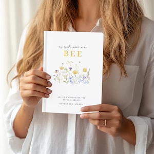 Livre d'or pour une baby shower sur le thème des abeilles, vœux pour bébé abeille, décoration personnalisée pour une baby shower sur le thème des abeilles, livre d'or personnalisé avec le nom de la future maman image 6