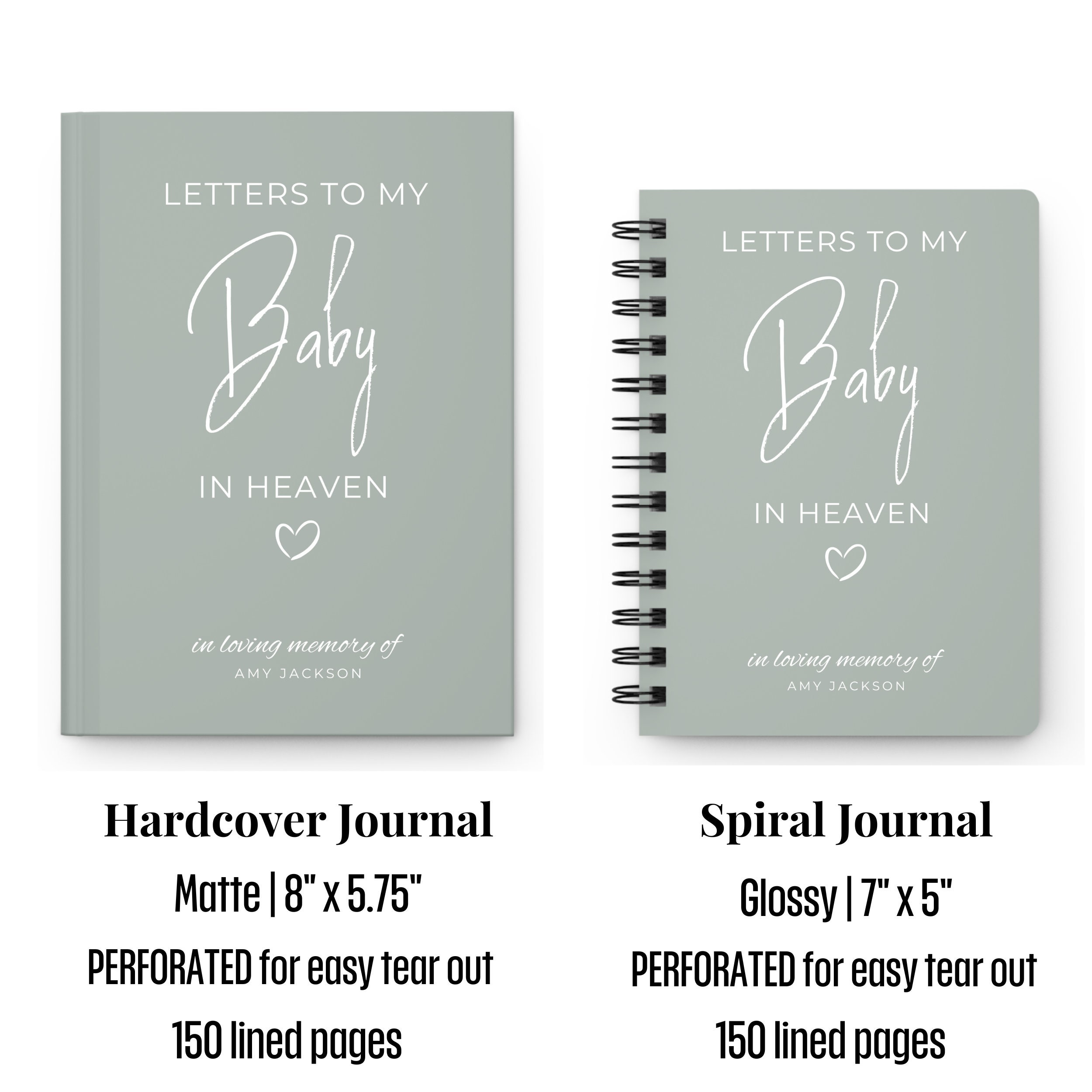 Letters to My Baby In Heaven Infant Loss Gift, Stillborn, Miscarriage Gift, Pregnancy loss gift, Grief Journal, Dear Baby Memorial Journal