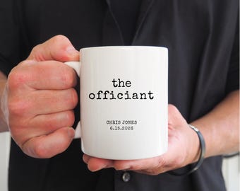 Lembrança personalizada para celebrante de casamento | Caneca personalizada para pedido de casamento | Presente de agradecimento | Caixa para pedido de casamento