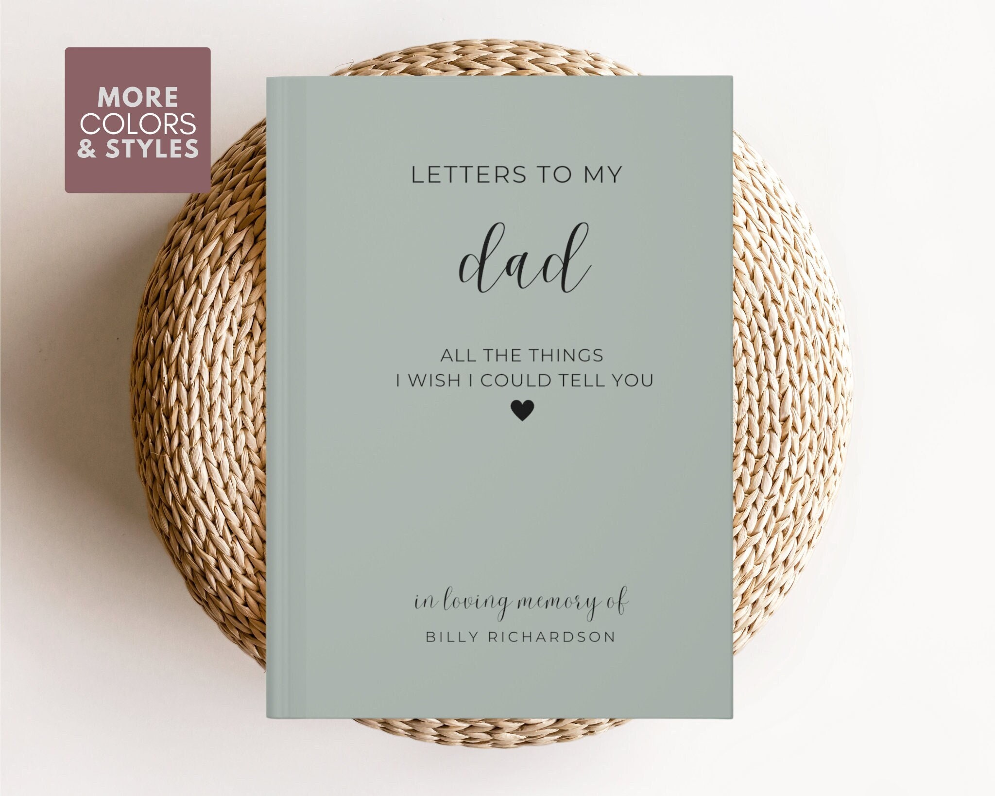 Loss of Father Memorial Gift Journal, Dad Loss Grief Journal Gift, Letters to My Dad in Heaven Sympathy Gift, Letters to my Father, Memorial