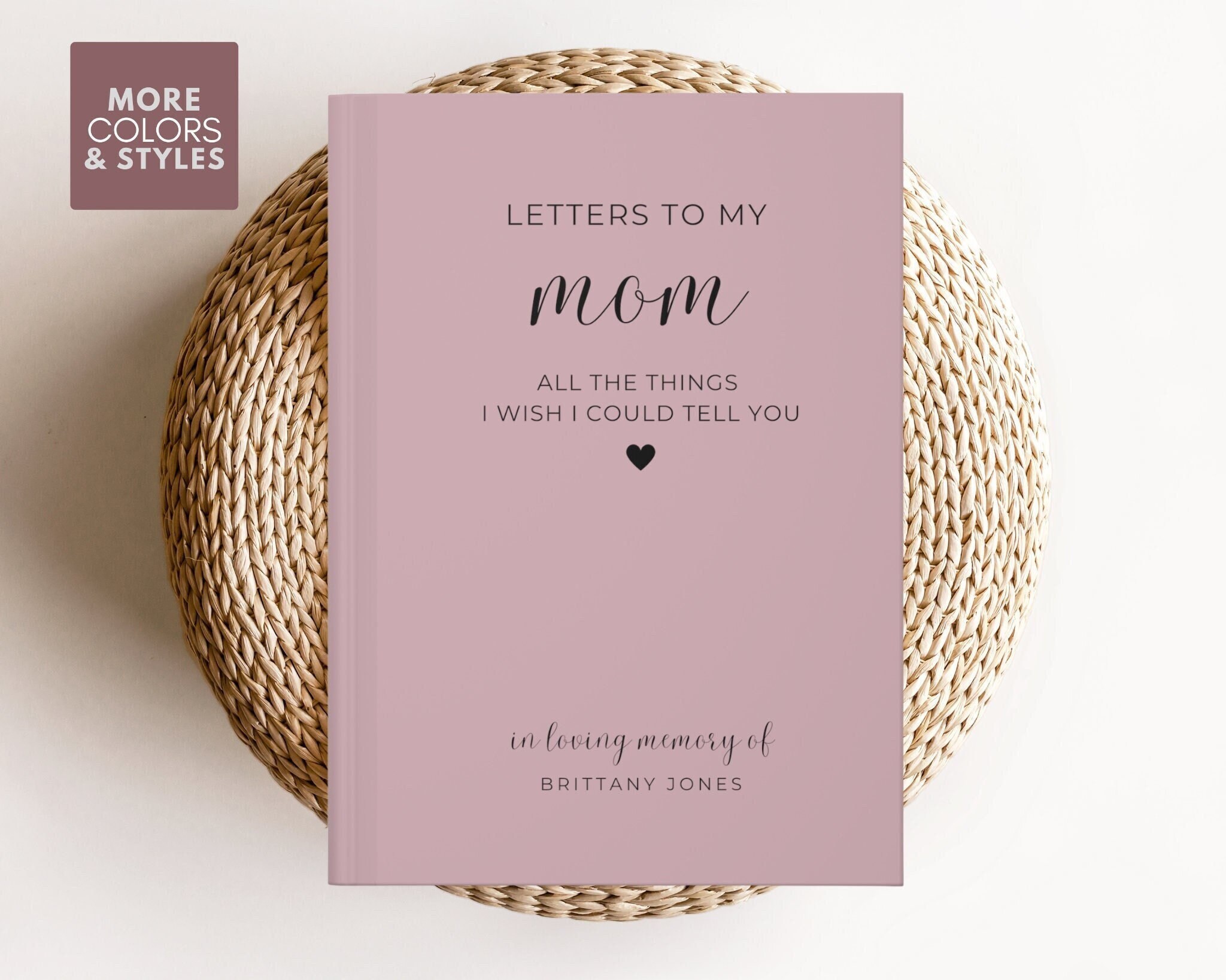Loss of Mother Memorial Gift, Letters to My Mom in Heaven Notebook, Mom Loss Grief Journal, Sympathy Gift Personalized Notebook Bereaved
