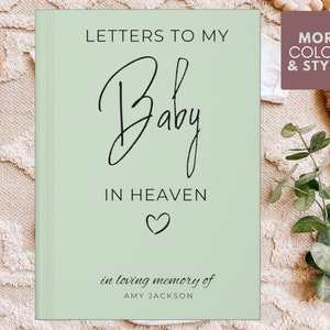 Cartas a mi bebé en el cielo Regalo de pérdida infantil, nacido muerto, regalo de aborto espontáneo, regalo de pérdida de embarazo, diario de duelo, diario conmemorativo de querido bebé