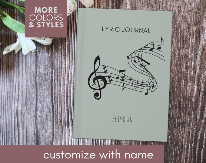 Personalized Lyric Journal Custom Song Book Songwriters Notebook Musician Song Artist Journal Lyrical Writer Journal Songwriting Journal