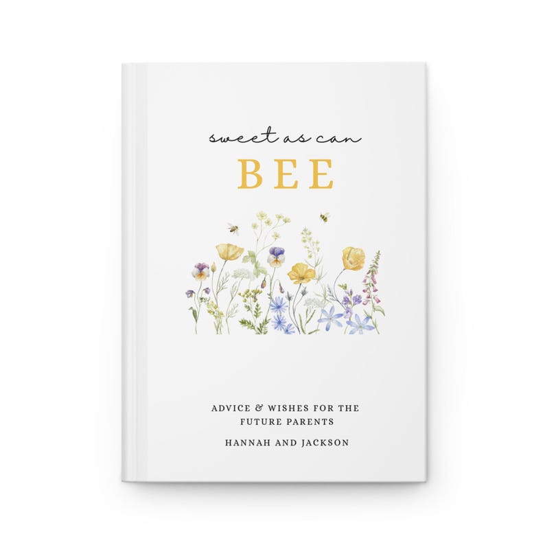 Livre d'or pour une baby shower sur le thème des abeilles, vœux pour bébé abeille, décoration personnalisée pour une baby shower sur le thème des abeilles, livre d'or personnalisé avec le nom de la future maman image 11