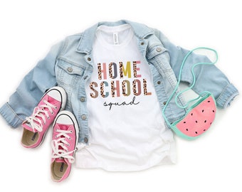 Home School Squad, Homeschooled, Youth Back to School Tee, Homeschool Family, Kids School Tee, Homeschooler, Homeschooled Shirt