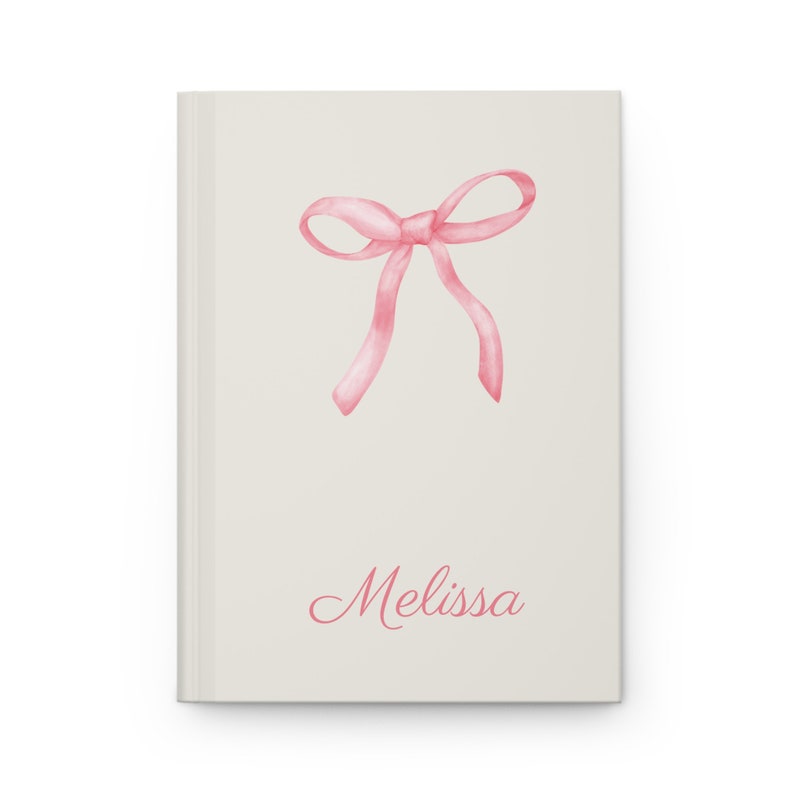 Coquette Notebook, Personalized Name Notebook, Custom Pink Bow Journal, Coquette Bachelorette, Mother Girly Daughter, Coquette Aesthetic, image 2
