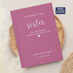 Diario conmemorativo por la pérdida de una hermana, cartas a una hermana en el cielo, obsequio conmemorativo para una hermana, obsequio conmemorativo para una hermana, diario de duelo por la simpatía de una hermana