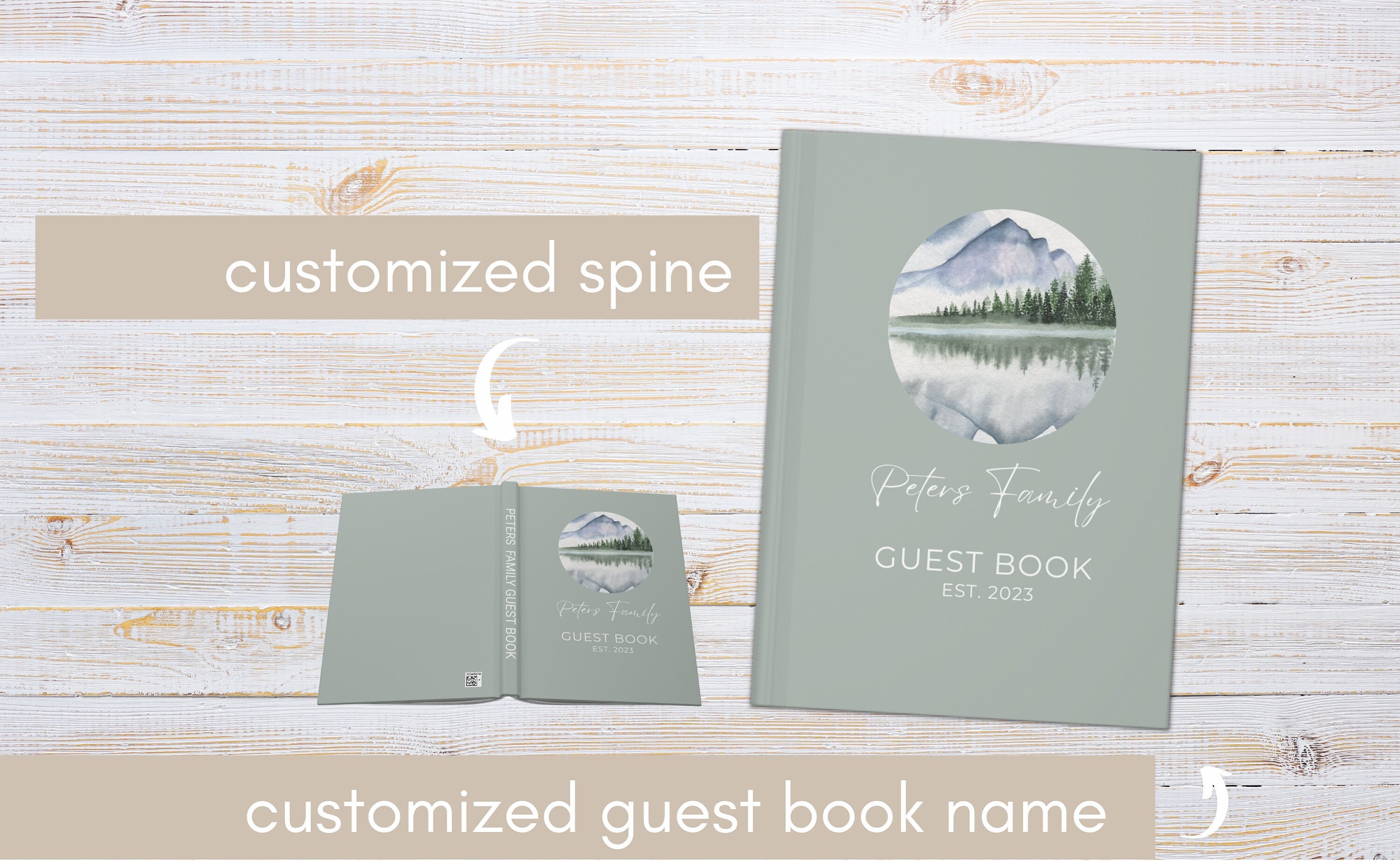 Custom Guest Book for Beach House, Beach Vacation Rental House Guest  Comment Book, Personalized Engraved Guestbook for Beach Home 