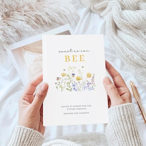 Livre d'or pour une baby shower sur le thème des abeilles, vœux pour bébé abeille, décoration personnalisée pour une baby shower sur le thème des abeilles, livre d'or personnalisé avec le nom de la future maman image 7