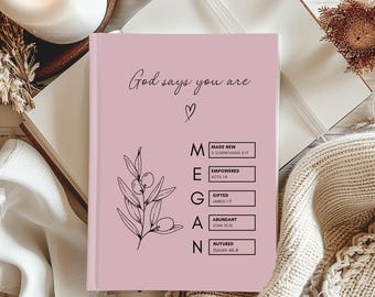 Name Christian Gifts for Women Bible Verse Journal Religious Gifts Sister in Christ Best Friend Birthday Inspirational Affirmation God Says
