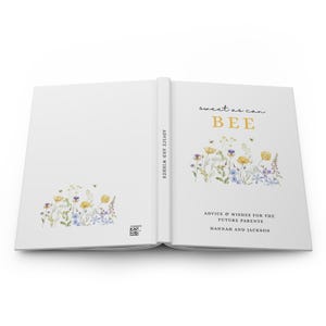 Livre d'or pour une baby shower sur le thème des abeilles, vœux pour bébé abeille, décoration personnalisée pour une baby shower sur le thème des abeilles, livre d'or personnalisé avec le nom de la future maman image 3