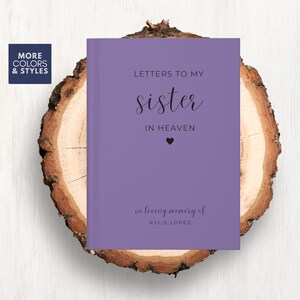 Cuaderno de notas conmemorativo para hermanas, cartas a mi hermana en el cielo, regalo por la pérdida de una hermana, regalo conmemorativo para una hermana, regalo de simpatía para una hermana, diario de duelo