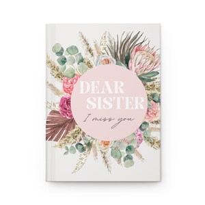 Cartas al diario conmemorativo de mi hermana, diario de pérdida de hermana, regalo de simpatía para hermana, diario de duelo conmemorativo de hermana en el cielo, regalo de pérdida de hermana