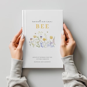 Livre d'or pour une baby shower sur le thème des abeilles, vœux pour bébé abeille, décoration personnalisée pour une baby shower sur le thème des abeilles, livre d'or personnalisé avec le nom de la future maman image 10