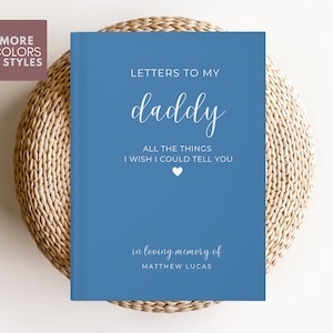 Regalos de duelo de papá, Cartas a papá en el cielo, Condolencia por la pérdida de papá, Diario de duelo en memoria del padre, Cuaderno conmemorativo del padre