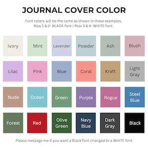 Peut inclure: Un tableau de 20 &eacute;chantillons de couleurs pour des couvertures de journaux. Les couleurs sont dispos&eacute;es en quatre rang&eacute;es de cinq &eacute;chantillons chacune. Les couleurs comprennent l'ivoire, la menthe, la lavande, la poudre, la cendre, le blush, le lilas, le rose, le bleu, le corail, le kraft, le gris clair, le nude, l'oc&eacute;an, le vert, le violet, le rouge, le bleu acier, la for&ecirc;t, le rouge, le vert olive, le bleu marine, le gris fonc&eacute; et le noir.