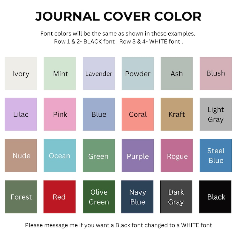Peut inclure: Un tableau de 20 &eacute;chantillons de couleurs pour des couvertures de journaux. Les couleurs sont dispos&eacute;es en quatre rang&eacute;es de cinq &eacute;chantillons chacune. Les couleurs comprennent l'ivoire, la menthe, la lavande, la poudre, la cendre, le blush, le lilas, le rose, le bleu, le corail, le kraft, le gris clair, le nude, l'oc&eacute;an, le vert, le violet, le rouge, le bleu acier, la for&ecirc;t, le rouge, le vert olive, le bleu marine, le gris fonc&eacute; et le noir.