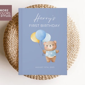 Personalized First Birthday Guest Book, First Birthday Book, Custom Boys Birthday Guest Book, Custom First Birthday Guest Book, Little Boy