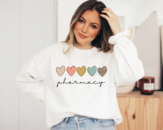 Pharmacy Sweatshirt, Retro Pharmacist Grad Gift, Pharmacy Gift, Graduation Gift for Her, Boho Pharmacy Tech Team, Pharmacy Technician