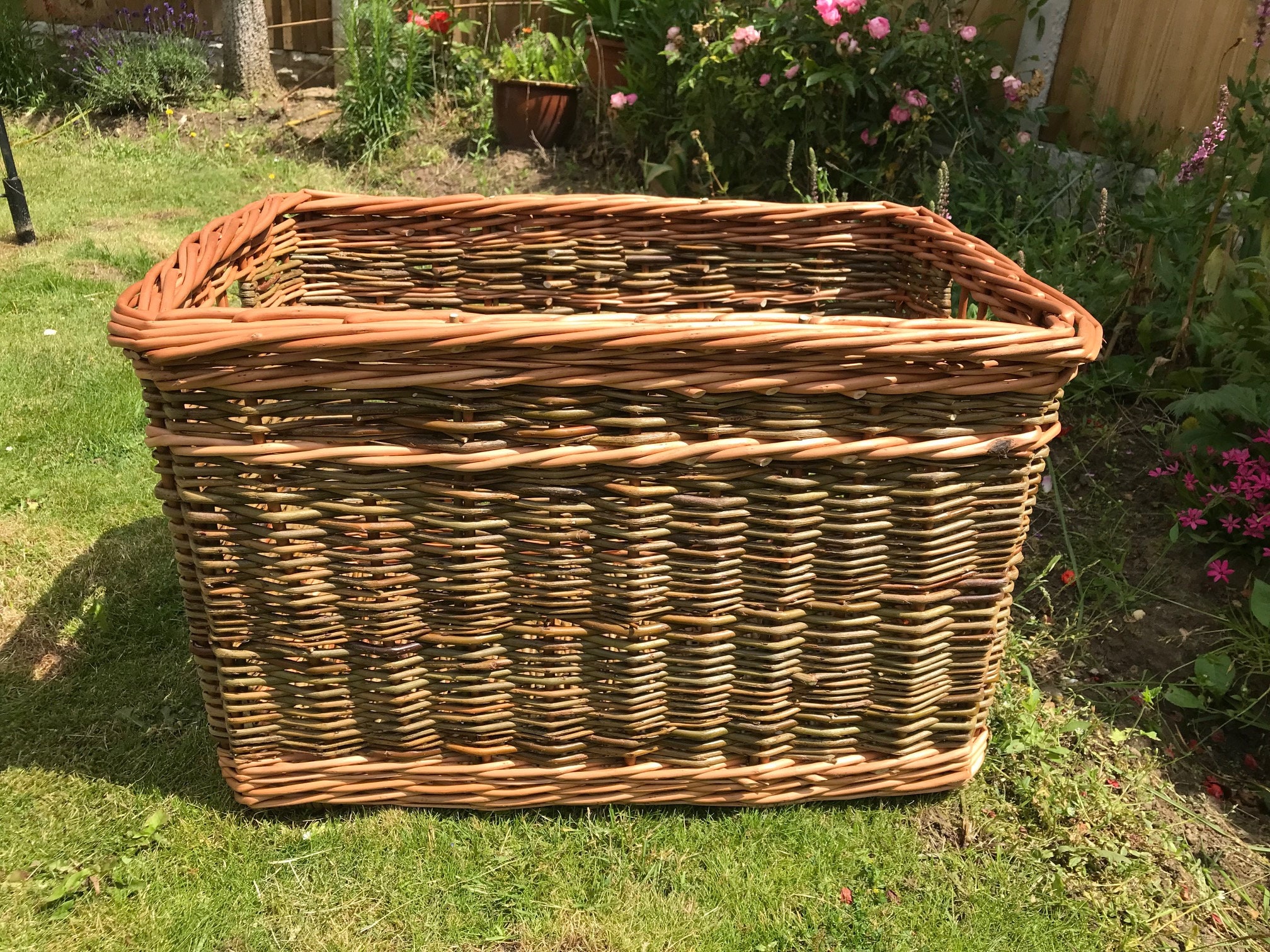 Large Rectangular Log Basket Etsy