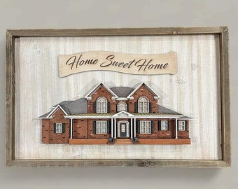 Custom House Portrait SVG: Multilayer Laser Cut Design (Digital File)