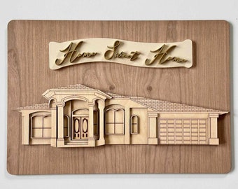 Customized house svg, multilayer house design, housewarming gift, Christmas gift, Newly wed gift, Wedding gift, Realtor gift, Christmas gift