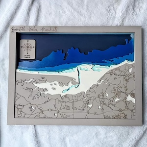 Barnstable Harbor MA svg file for lasers, Lake map Svg, Glowforge map svg, laser map cut file, lake depth map svg, wedding gift, beach svg