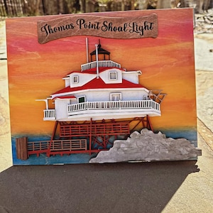 Faro di Thomas Point Shoal, file digitale SVG, file SVG tagliato al laser, Glowforge, regalo di inaugurazione della casa, design multistrato, marittimo, decorazioni per navi