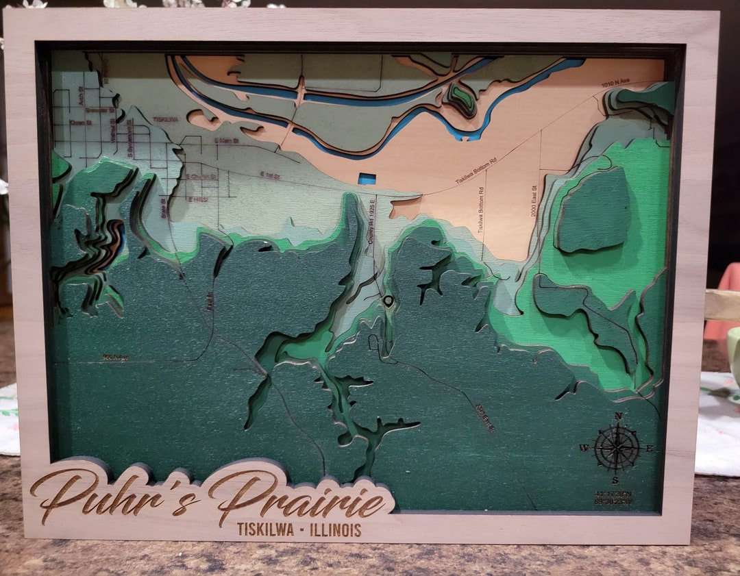 Tiskilwa Illinois Svg File for Lasers, Topographic Map, Lake Map Svg