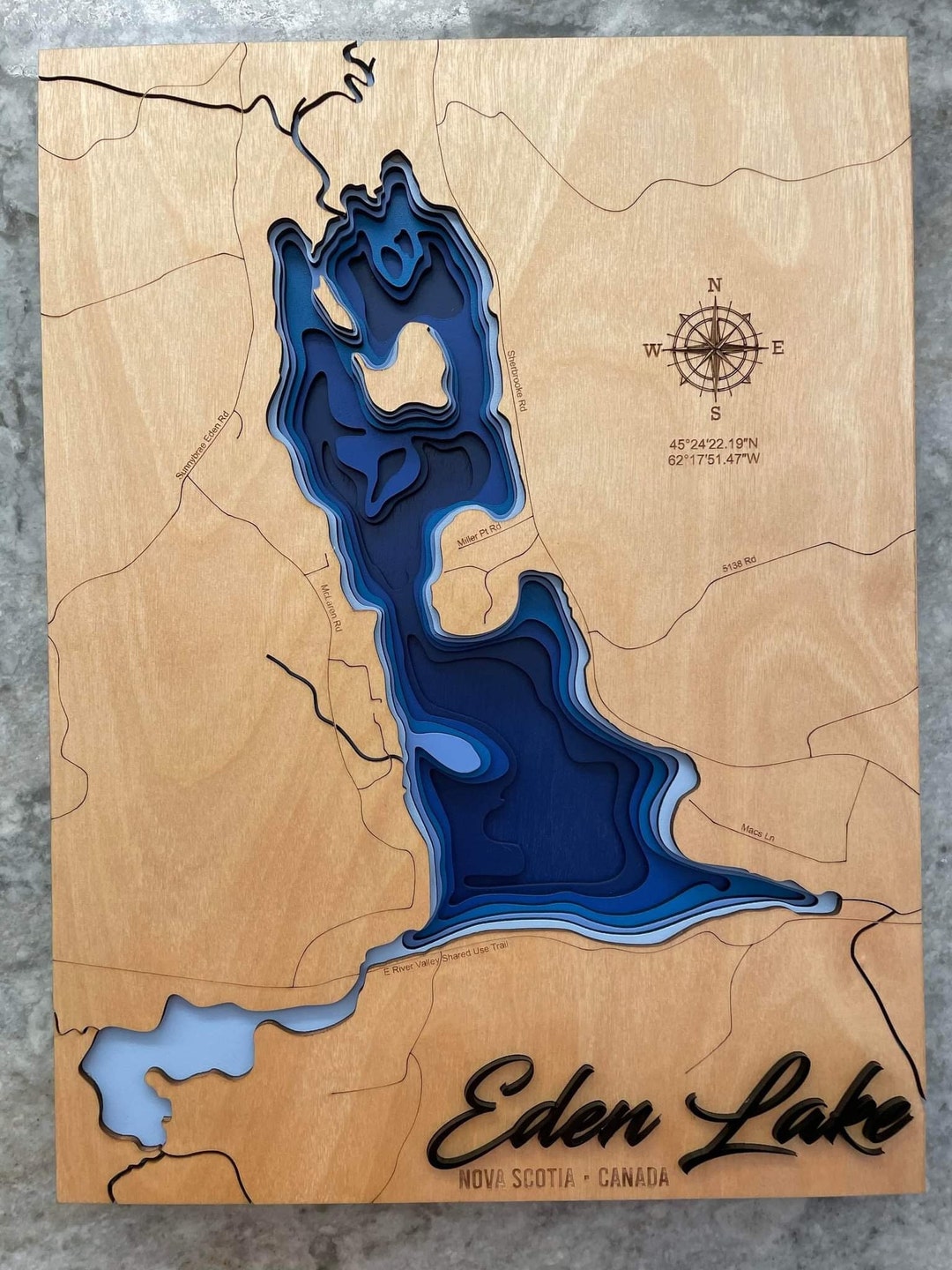 Eden Lake Svg File for Lasers, Coastal Map Svg, Laser Map Cut File