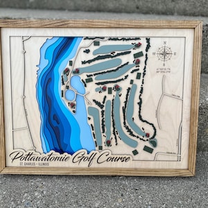 Aangepaste golfbaan kaart svg, golfbaan kaart, kerstcadeau kaart, kerstversiering, interieur, vaderdagcadeau, cadeau voor hem