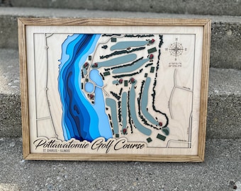 Customized golf course map svg,golf course map, christmas gift map, christmas decoration, home decor,Father's day gift, gift for him