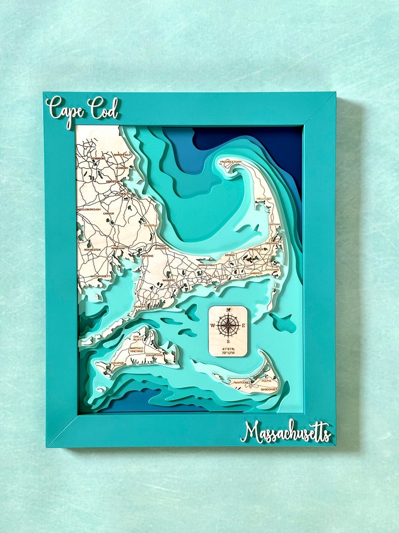 Cape Cod Massachusetts Svg File for Lasers, Lake Map Svg, Glowforge Map ...