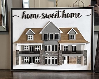 Customized house svg, multilayer house design, Newly Weds gift, New Home owners gift, Realtor closing gift, Christmas gift for couple