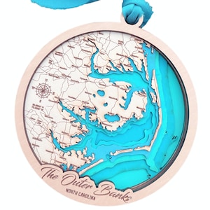 The Outerbanks Ornament, Weihnachtsverzierungs svg, Feiertagskartenverzierung, Seekartenverzierung, Seemannsverzierung, Strandthemaverzierung, Hauptdekor,