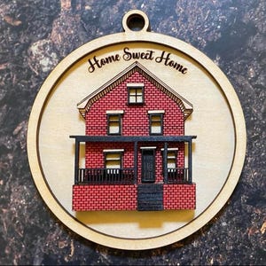 Haus Replikat Ornament angepasst svg Datei, Mama Geschenk, Glowforge Datei, Familien Geschenk, neues Zuhause Geschenk, neues Haus, Makler Geschenk