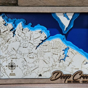 Deep Creek Maryland svg file,Christmas gift, laser map,Housewarming gift,home decoration, bride and groom gift svg, wedding gift svg, gift