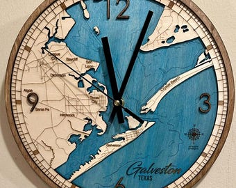 Galveston Clock themed svg file for lasers,Sailing svg,adventure map svg, laser map cut file,nautical, seaman,sailor gift, captain gift