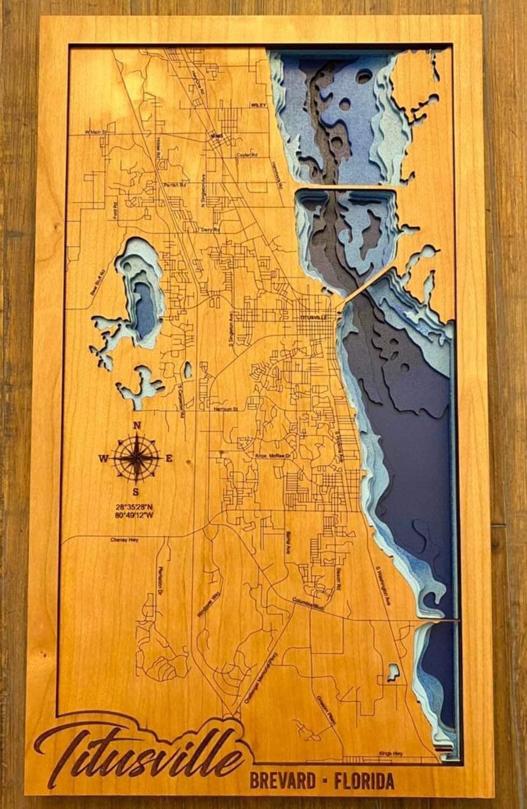 Titusville Florida Map Svg File for Lasers Lake Map Svg Etsy