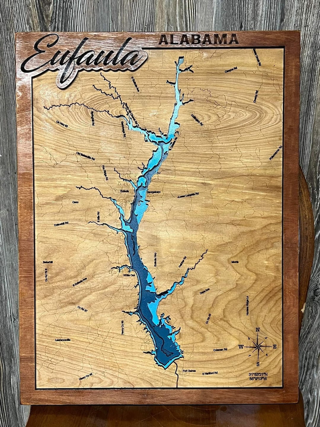 Lake Eufaula Alabama Svg File for Lasers, Lake Map Svg, Glowforge Map