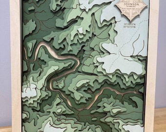 Tail of the Dragon North Carolina archivo svg para láseres, mapa topográfico, mapa de lagos Svg, mapa Glowforge svg, mapa de profundidad de lagos svg, regalo de boda,