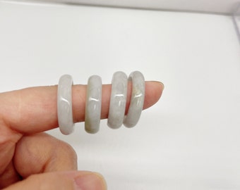 Genuine white Jade Band Ring