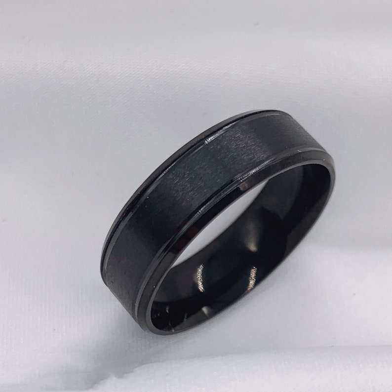 Stainless Steel Black Wedding Rings Bands for Mens and Women Etsy